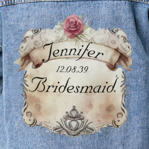 Elegant Personalised Floral Bridesmaids Blue Jean Denim Jacket