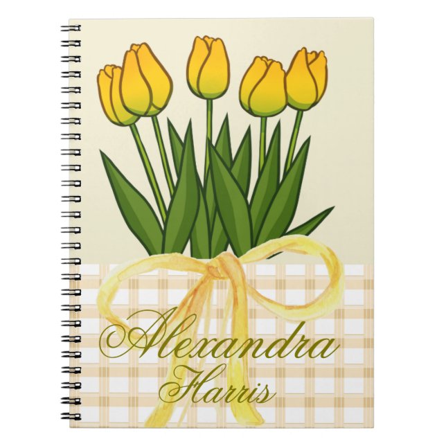 elegant personalised floral  notebook (Front)