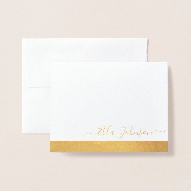 Elegant Personalised Foil folded  Card (Front With Envelope)