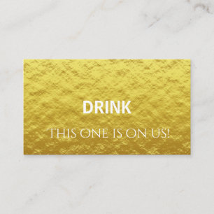 Elegant Personalised Gold Wedding Drink Ticket