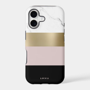 Elegant personalised gold white marble