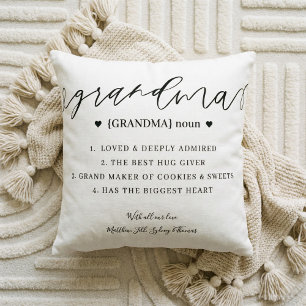 Elegant Personalised Grandma Definition Keepsake Cushion