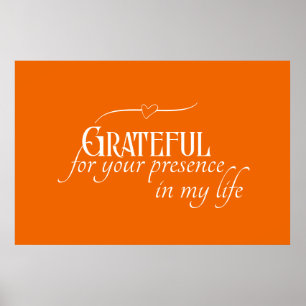 Elegant Personalised Grateful Autumn Thanksgiving Poster