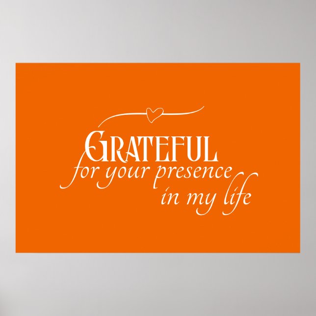 Elegant Personalised Grateful Autumn Thanksgiving Poster (Front)