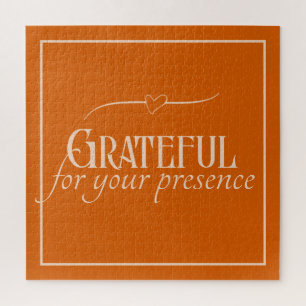 Elegant Personalised Grateful Thanksgiving Autumn Jigsaw Puzzle