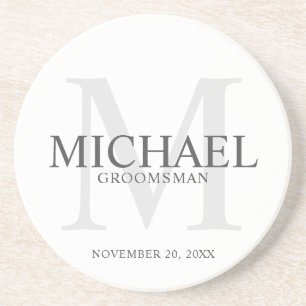 Elegant Personalised Groomsmen Coaster