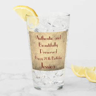 Elegant Personalised Happy 70th Birthday Glass