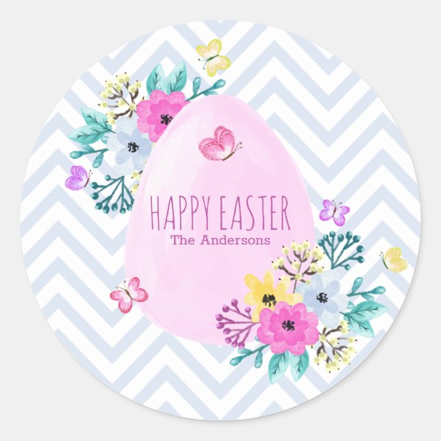 Elegant Personalised Happy Easter | Sticker Seal (Front)