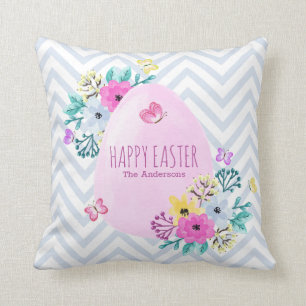 Elegant Personalised Happy Easter   Throw Pillow