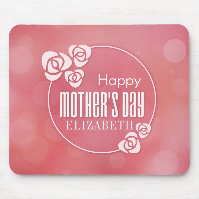 Elegant Personalised Happy Mother's Day | Mousepad (Front)