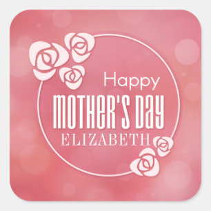 Elegant Personalised Happy Mother's Day Sticker