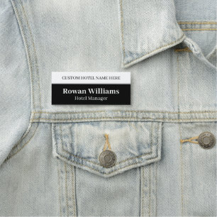 Elegant Personalised Hotel Employee Name Tag