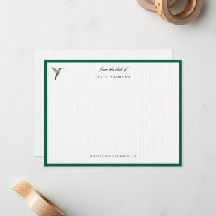 Elegant personalised hummingbird card