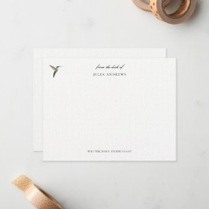 Elegant personalised hummingbird card