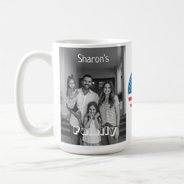 Elegant Personalised Image & Text Stylish Coffee Mug (Left)