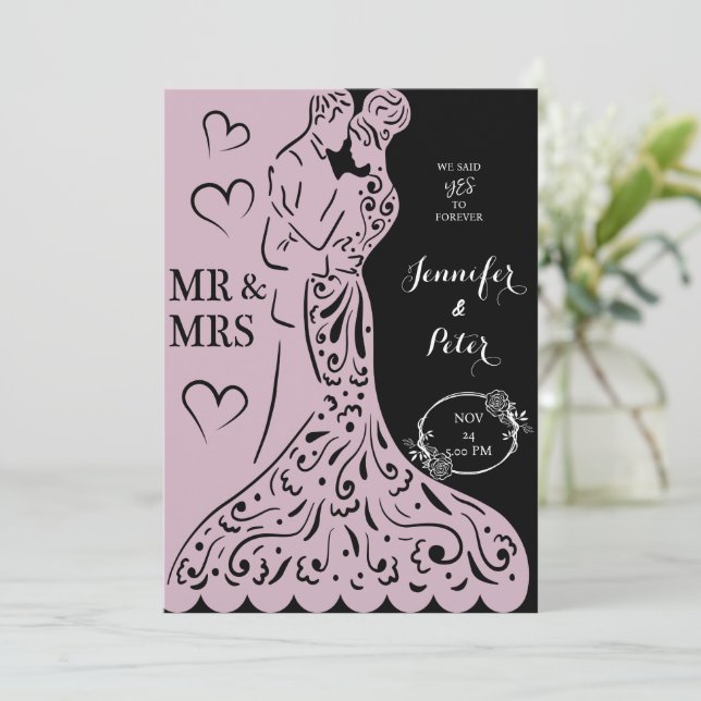 Elegant Personalised invitation Dancing Couple (Standing Front)