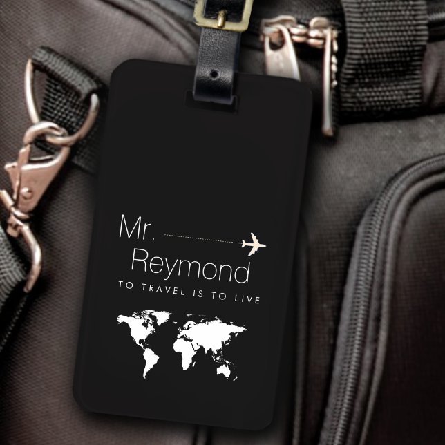 elegant personalised-luggage-tag black luggage tag (Creator Uploaded)