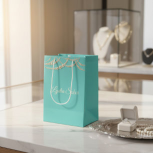 Elegant Personalised Luxury Gift Bag with Pearls 