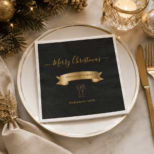 Elegant Personalised Merry Christmas Napkins