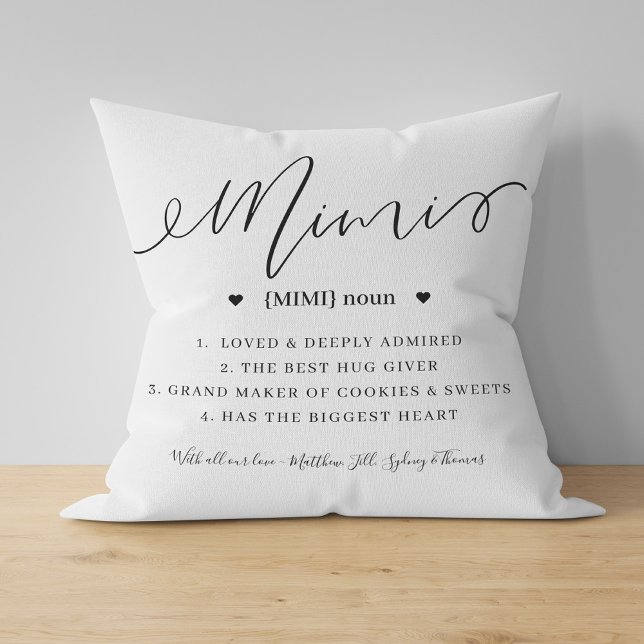 Elegant Personalised Mimi Definition Keepsake Cushion (Creator Uploaded)
