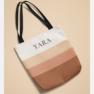 Elegant Personalised Minimalist Striped Tote Bag