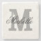 Elegant personalised monogram letter stone coaster