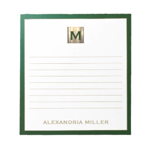 Elegant Personalised Monogram Lined Notepad