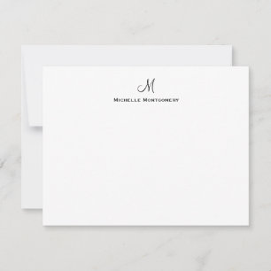 Elegant Personalised Monogram Script Stationery Card