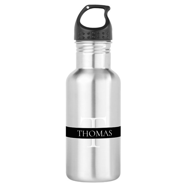 Elegant Personalised Monogrammed Custom Name 710 Ml Water Bottle (Front)