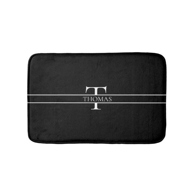 Elegant Personalised Monogrammed Custom Name Bath Mat (Front)