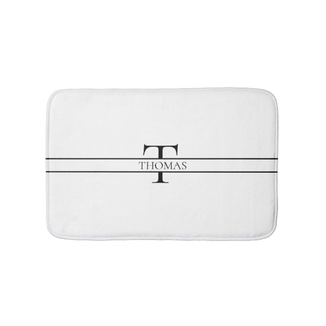 Elegant Personalised Monogrammed Custom Name Bath Mat (Front)