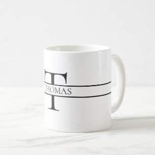Elegant Personalised Monogrammed Custom Name Coffee Mug
