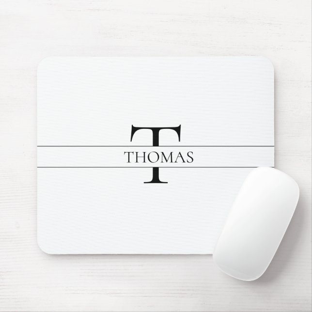 Elegant Personalised Monogrammed Custom Name Mouse Pad (With Mouse)