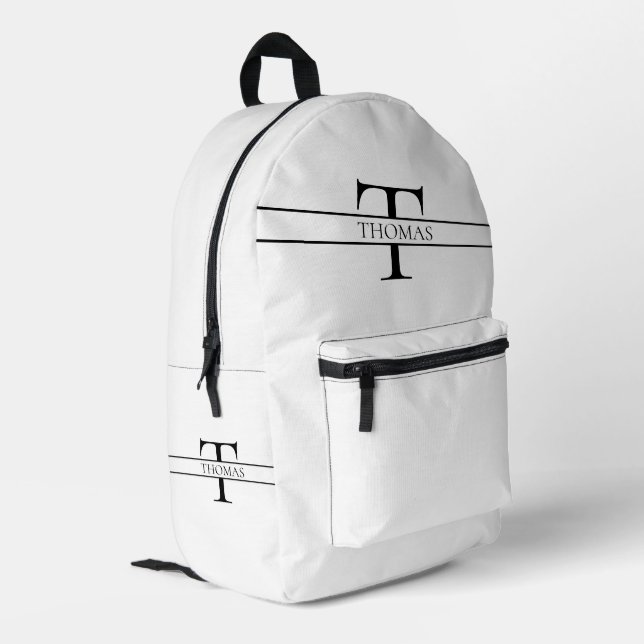 Elegant Personalised Monogrammed Custom Name Printed Backpack (Back Corner Left)
