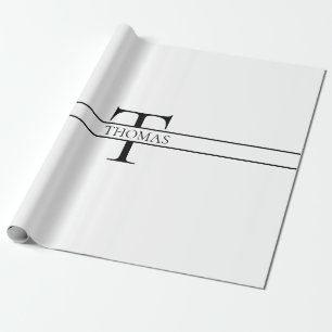 Elegant Personalised Monogrammed Custom Name Wrapping Paper