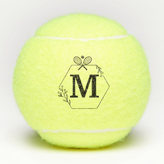 Elegant Personalised Monogrammed Custom Tennis Balls (Front)