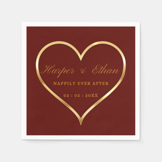 Elegant Personalised Monogrammed Wedding Napkins  (Front)