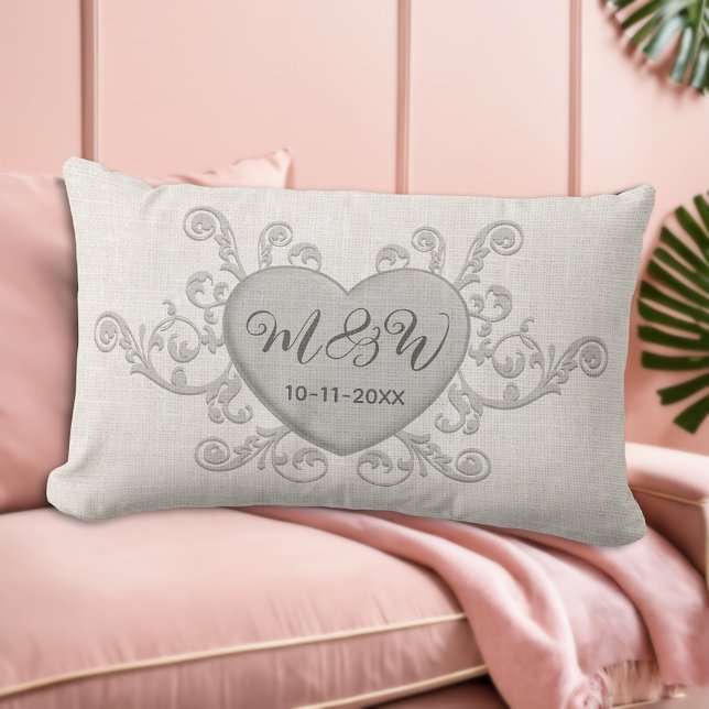 Elegant Personalised Monograms Wedding Gift Pillow (A Timeless Keepsake: Elegant Personalized Wedding Pillow 💑🕊️)
