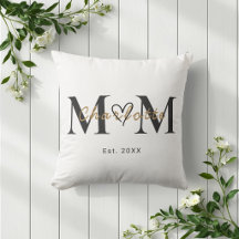 Elegant Personalised Mum Name Est Year Pillow