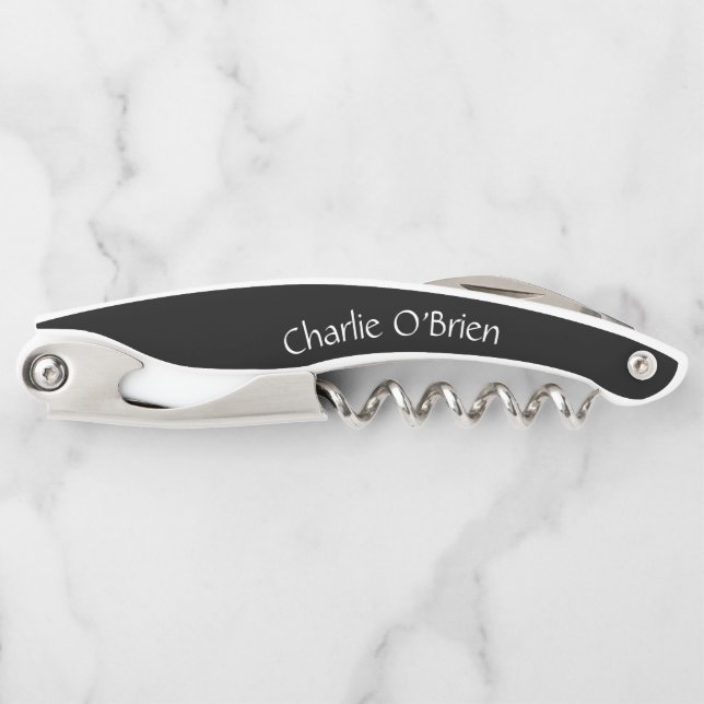 Elegant Personalised Name and Surname Corkscrew (Front)