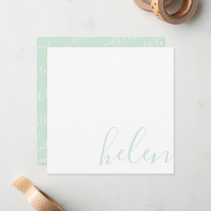 Elegant Personalised Name Custom Mint Green Card