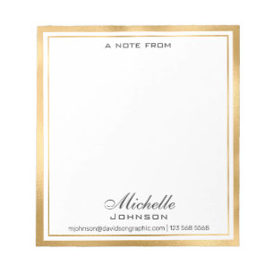 Elegant Personalised Name   From The Desk Of Notep Notepad