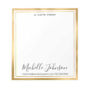 Elegant Personalised Name   From The Desk Of Notepad