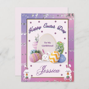 Elegant  Personalised Name Happy Easter Day  Holid Holiday Card