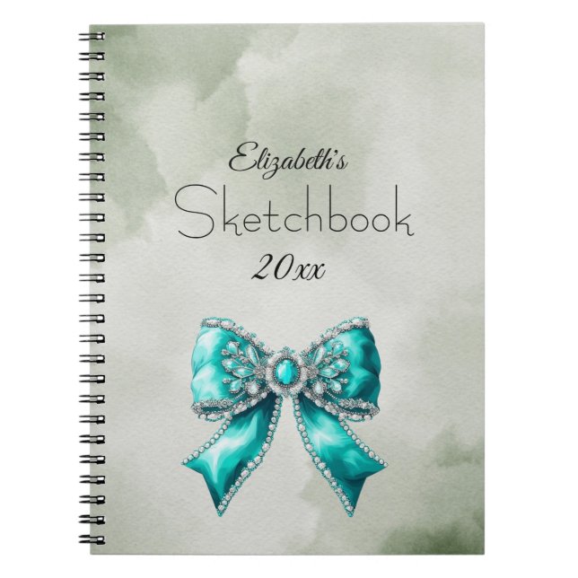 Elegant Personalised Name Notebook with Bow (Front)