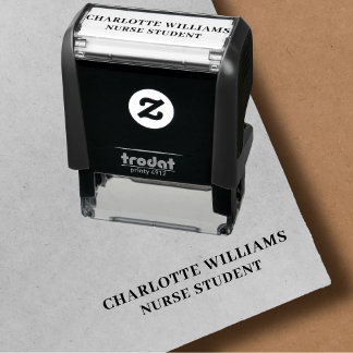 Elegant Personalised Name Nurse Student Self-inking Stamp