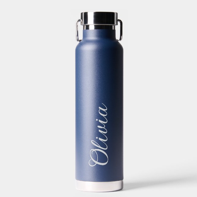 Elegant Personalised Name Script Water Bottle (Front)