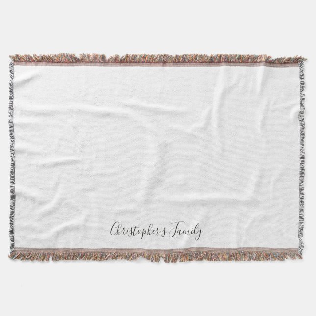 Elegant Personalised Name Throw Blanket (Front)