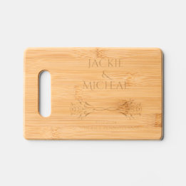 Elegant Personalised Name Wedding Gift Etched Cutting Board