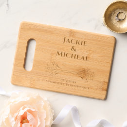 Elegant Personalised Name Wedding Gift Etched Cutting Board